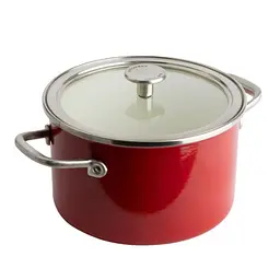 Каструля з кришкою KitchenAid Steel Core, 24 см, 6 л, червоний