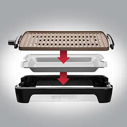 Гриль George Foreman 25850-56 Smokeless BBQ Grill 1606 Вт титанне напилення пластин чорний (25850-56) - мініатюра 3