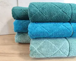 Набір махрових турецьких рушників Zeron 50х90 3 штуки + 70х140 3 штуки Microcotton Kilim Desen - мініатюра 3