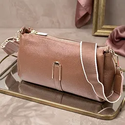 Стильна жіноча сумка через плече з натуральної шкіри Vintage 22288 бежева