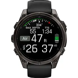 Смарт-годинник Garmin Fenix 8 AMOLED Sapphire 47mm Carbon Gray DLC Titanium with Black/Pebble Gray Silicone Band (010-02904-20) [115046] - мініатюра 10