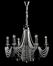 Елегантна підвісна кришталева люстра Splendid Ray L6008/8 (SILVER) - хром, 8xE14, діаметр 75 см, від 14 до 22 м2 - мініатюра 2