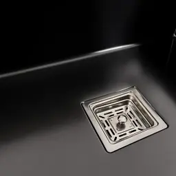 Кухонна мийка Platinum Handmade PVD з нержавіючої сталі 1.0 мм квадратний сифон 60x50x23 см чорна HSB - мініатюра 3