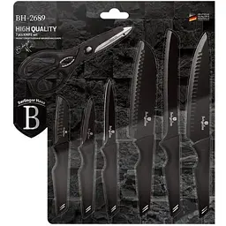 Набір ножів Berlinger Haus Black Silver Collection, 7 предметів, чорний (BH 2689) - мініатюра 2