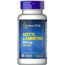 Ацетил-L-карнітин Puritan's Pride Acetyl L-Carnitine 500 mg, 60 капсул