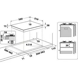 Робоча поверхня WHIRLPOOL TGML660NB - мініатюра 10