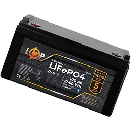 Акумулятор LogicPower LiFePO4 Smart BT 24V 25.6V/100Ah/2560Wh BMS 100A/50А [29501] [107376] - мініатюра 2