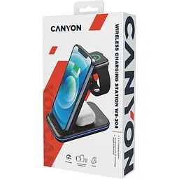 Зарядний пристрій Canyon WS-304 3 в 1 QI Black (CNS-WCS304B) - мініатюра 8