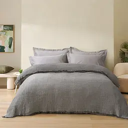 Покривало Lotus Home - Larna muslin anthracite 160x200 - мініатюра 2