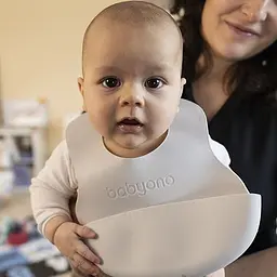 Нагрудник BabyOno м'який з регульованою застібкою 32x23 см блакитний (835/02) - мініатюра 3