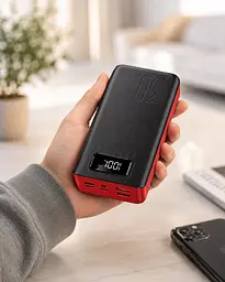 Портативний павербанк 30000 mAh / Зарядний пристрій 5 портів 2xUSB Type-C Lightning Micro-USB / Павербанк для телефону з ліхтариком - мініатюра 2