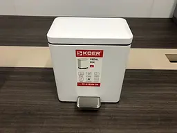 Відро для сміття з плавним закриттям прямокутне Koer TC-010306-08 6 л white KR5601, Білий матовий - мініатюра 4