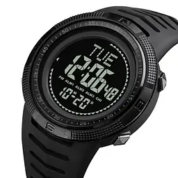 Годинник чоловічий спортивний з компасом Skmei 2147 Compass (Чорний з чорним циферблатом) - мініатюра 2