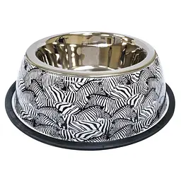Миска для тварин з нержавійки 0,37 л Croci Animalier Zebra 20 см