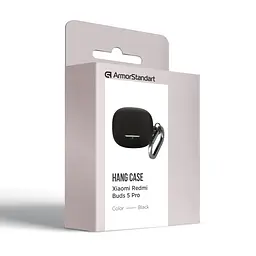Силіконовий чохол для навушників Xiaomi Buds 5 Pro, Hang Case, чорний, ультратонкий захисний кейс товщиною 2 мм, захист від подряпин, пилу та ударів, компактний, з карабіном для кріплення, ArmorStandart (ARM84515) - мініатюра 3