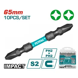 Викрутні насадки ударні Total TACIM16PH233 PH2+PH2, 65 мм 10 шт.