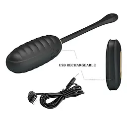 Віброяйце Pretty Love Doreen Remote Control Egg 19.7 см чорний - мініатюра 4