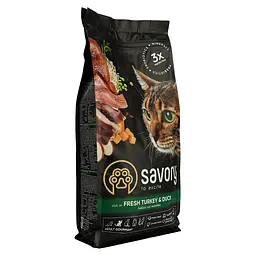 Сухий корм для дорослих котів Savory Adult Cat Gourmand Fresh Turkey & Duck з качкою та індичкою 2 кг - мініатюра 3