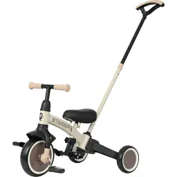 Дитячий велосипед Qplay Stager 3 в 1 з ручкою, біговел, Beige-Brown (T80STAGERBeigeBrown) - мініатюра 10