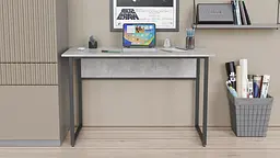 Стіл письмовий Коді Ferrum-decor 75x140x70 Чорний метал ДСП Бетон 16 мм (FRD-106609) - мініатюра 2