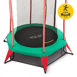 Батут дитячий для дому 4FIZJO Kids 140 см Green/Red (P-5907739319456) - мініатюра 4