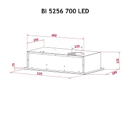 Витяжка повновбудована Perfelli BI 5256 BL 700 LED - мініатюра 11
