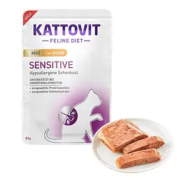 Паштет Kattovit Veterinary Sensitive Chicken 85г беззерновий лікувальний корм для котів з харчовою нестерпністю