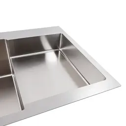 Кухонна мийка Platinum Handmade 78x50С R з нержавіючої сталі 3.0 мм квадратний сифон 78x50x22 см сатин - мініатюра 3