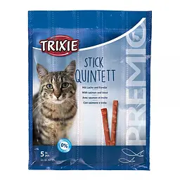 Ласощі для кішок Trixie Premio Quadro-Sticks форель та лосось 5 шт по 25 г