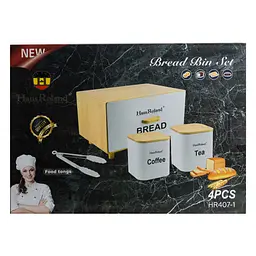 Набір для зберігання продуктів Haus Roland 4 штуки з бамбука, білий Yiwu HP33534 - мініатюра 6
