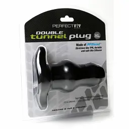 Анальний тонель Perfect Fit Double Tunnel Plug XL 17 см (чорний) - мініатюра 3