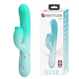 Вібратор Pretty Love Gigi 22.8 см бірюзовий - мініатюра 2