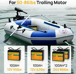 Акумулятор Eco Worthy LiFePO4 12V 100Ah (1280Wh) із вбудованим BMS, 3000+ циклів - мініатюра 5