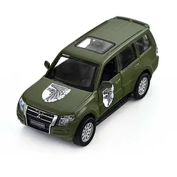 Автомодель "Шеврони Героїв" Mitsubishi Pajero 4WD Tubro "93 ОМБр" TechnoDrive 250283M Темно-зелений
