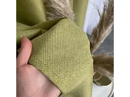 Льняні штори блекаут оливкового кольору на тасьмі 2шт. 150х270 ALBO pbe0052542 - мініатюра 5