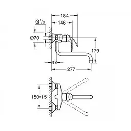 Змішувач для кучні Grohe Eurosmart 32224002, Хром - мініатюра 2