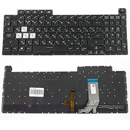 Клавіатура для ноутбука ASUS (G731GU, G731GV) ukr, black, без кадру, підсвічування клавіш (RGB 4) (оригінал)