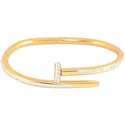 Браслет XUPING Нержавіюча сталь 14К "Цвях з написом Cartier та кристаллами" ø6см (350357)