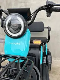 Електроскутер триколісний EVOBIKE Luna TRIO PRO 1200W 60V 20Ah (2026) зі знімним графеновим акумулятором та пасажирським сидінням | Синій - мініатюра 3