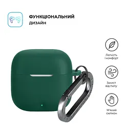 Силіконовий чохол для навушників OPPO Enco Buds3, Hang Case, зелений, ультратонкий захисний кейс товщиною 2 мм, захист від подряпин, пилу та ударів, компактний, з карабіном для кріплення, ArmorStandart (ARM88032) - мініатюра 2