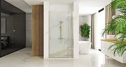 Душові двері Rea Hugo 80 brushed gold REA-K8410 - мініатюра 4
