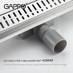 Душовий канал Gappo G83007-3 70x300 мм нержавіюча сталь - мініатюра 3