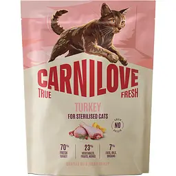 Сухий корм для стерилізованих котів Carnilove True Fresh Turkey Sterilised індичка 400 г