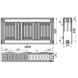 Радіатор сталевий панельний Queen Therm 22 бок 500x1800, Білий - мініатюра 5