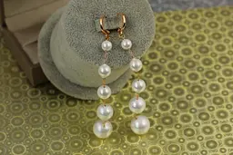 Серьги подвески Xuping Jewelry Философия сфер с жемчугом 9 см золотистые - миниатюра 2