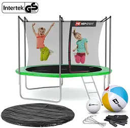 Батут Hop-Sport 10ft (305см) зелений з внутрішньою сіткою - мініатюра 2