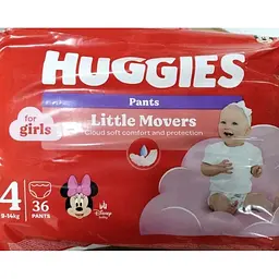 Підгузки-трусики для дівчаток Huggies Little Movers Pants 4 36 шт. (9-14 кг)