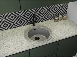 Кухонна мийка Miraggio TULUZA gray (0000046) Граніт, Врізна, Сірий - мініатюра 6