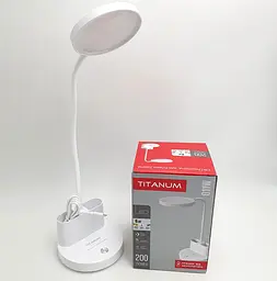 Настільна LED-лампа 40 см сенсорна світлодіодна 6 W акумуляторна (знімний 18650 1200 mAh) 2700–6000 K TITANUM 011 W - мініатюра 4
