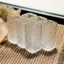 Набір склянок для напоїв Yiwu Matrix Glass 6 штук по 195 мл для лимонадів соку води коктейлів склянки скляні для води HP-17-42 - мініатюра 2